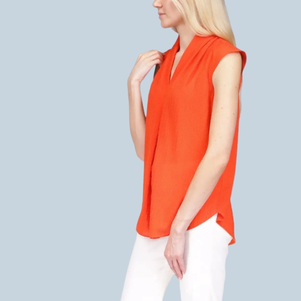 Michael Kors pinstripe crepe pleated top - Picture 8 of 9